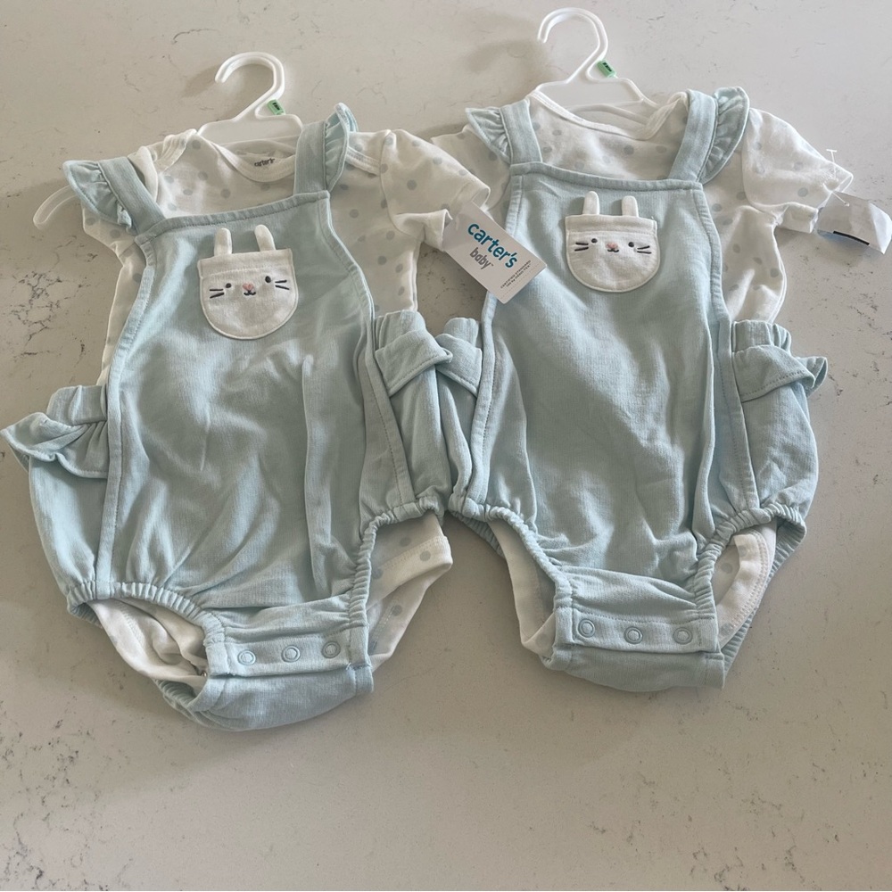 Carters 18 months twin spring summer bunny‎ outfits 18 months Easter